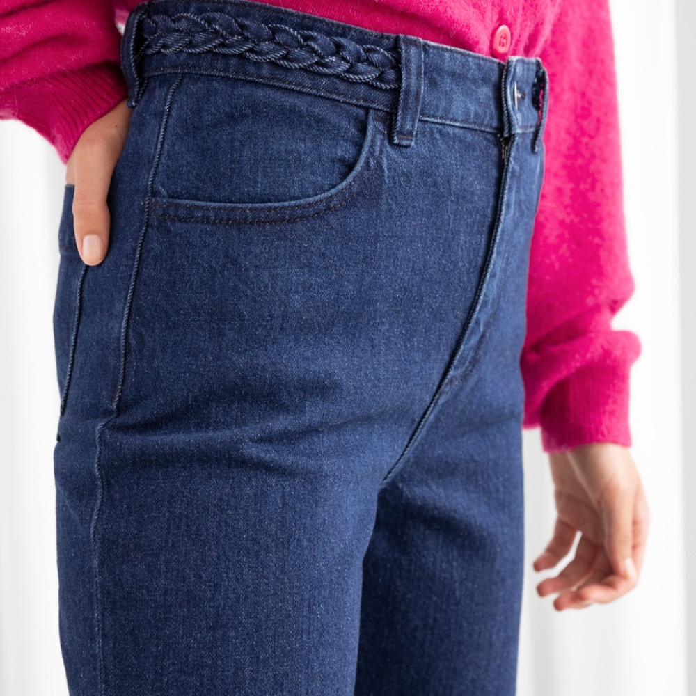 NWT Stories Kick Flare Braided Waist Jeans Sz 27